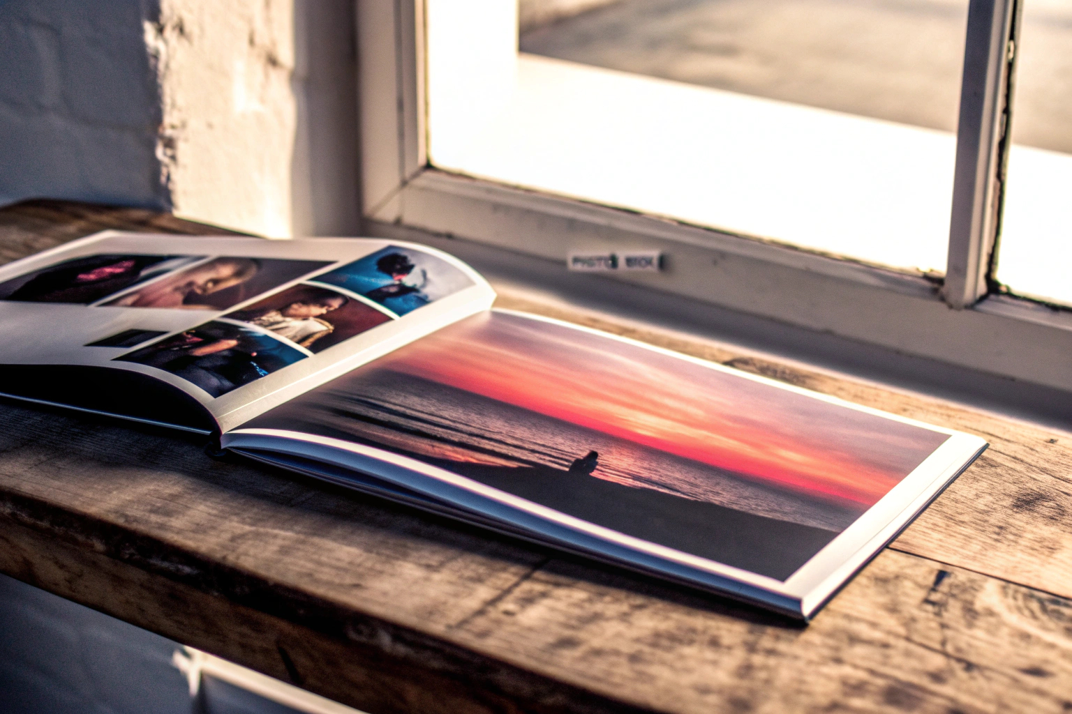 Beispielseite eines Fotobuchs mit Bild und Text Fotobuchseite mit Bild und Text