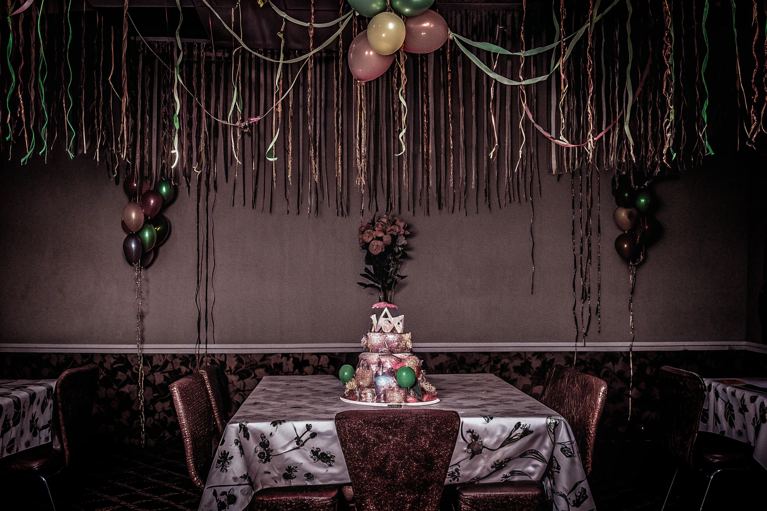 Bunte und kreative Dekorationen für eine Kinderparty mit einem Dschungelthema. Dschungelthema Kinderparty Dekoration