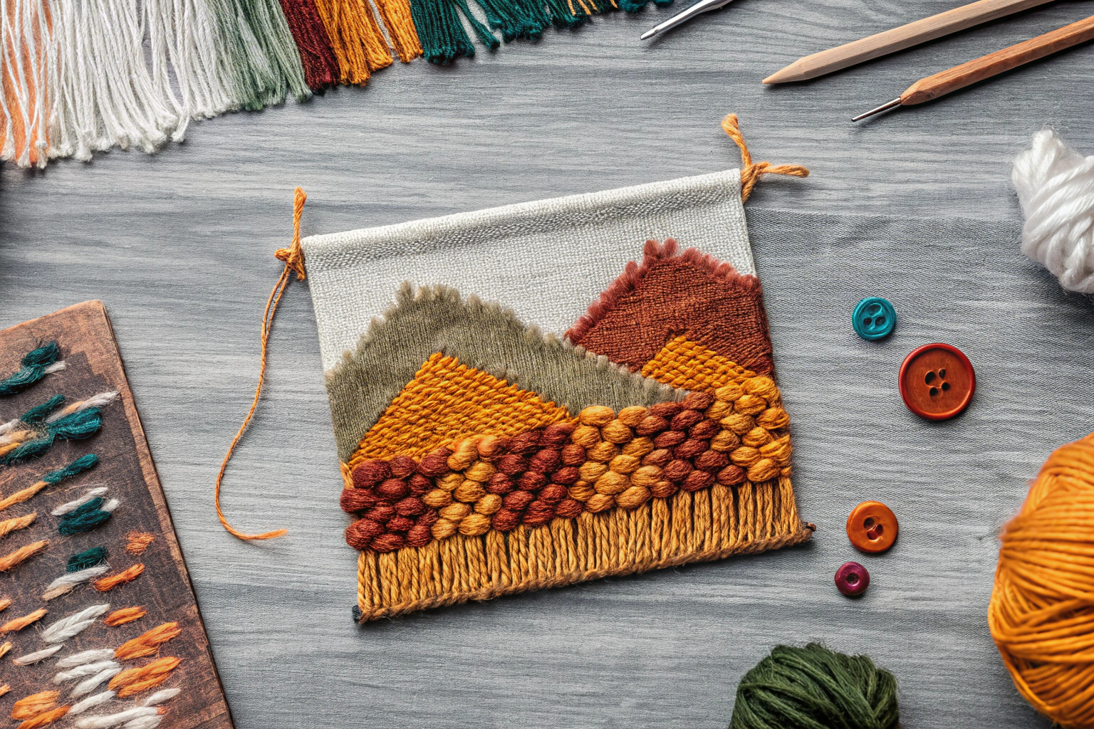 Ein Beispiel für ein handgefertigtes Projekt mit recycelter Wolle, das eine nachhaltige und ästhetische Note hat. Nachhaltiges Strickprojekt