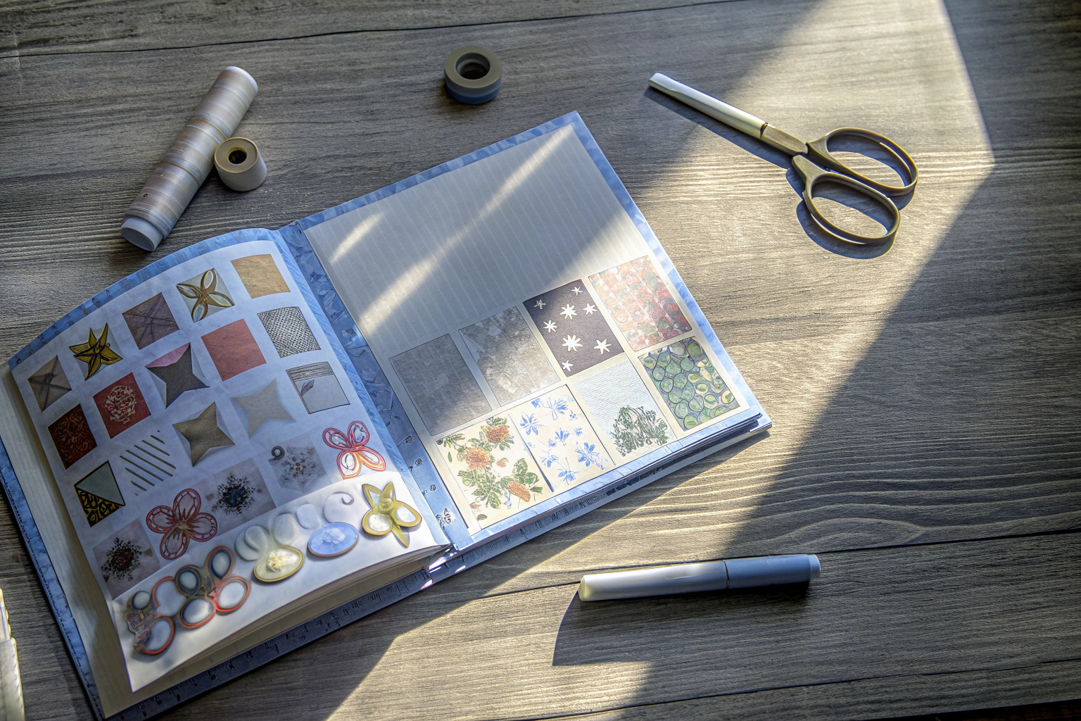 Scrapbooking-Album mit Stickern