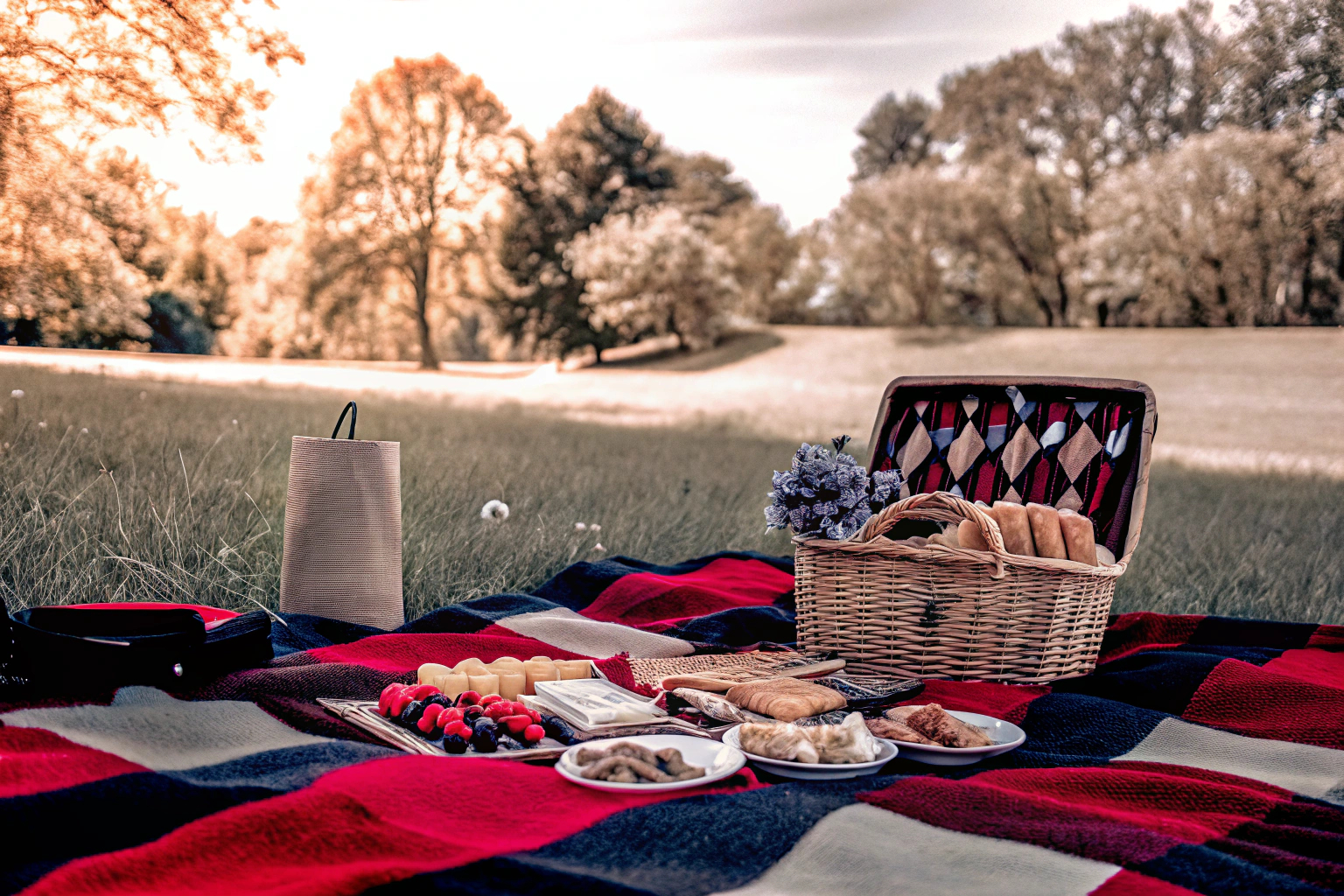 Picknick im Park mit Freunden