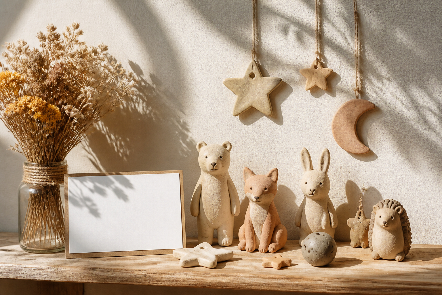 Kleine Figuren und Anhänger aus lufttrocknender Modelliermasse