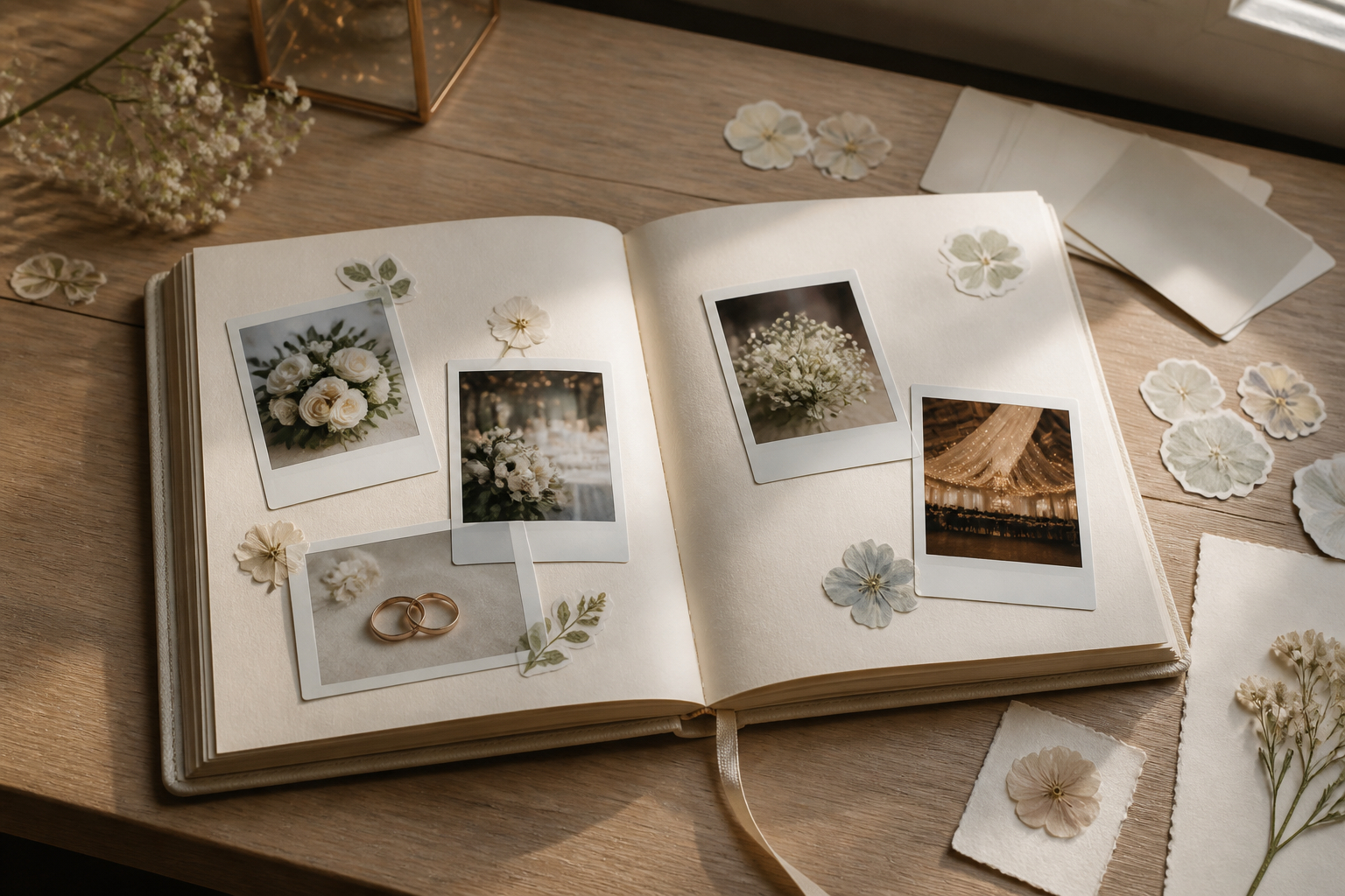 Polaroid-Gästebuch mit Fotos und Nachrichten