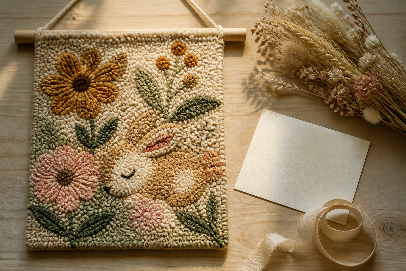 Punch-Needle-Wandbild als selbstgemachtes Geschenk