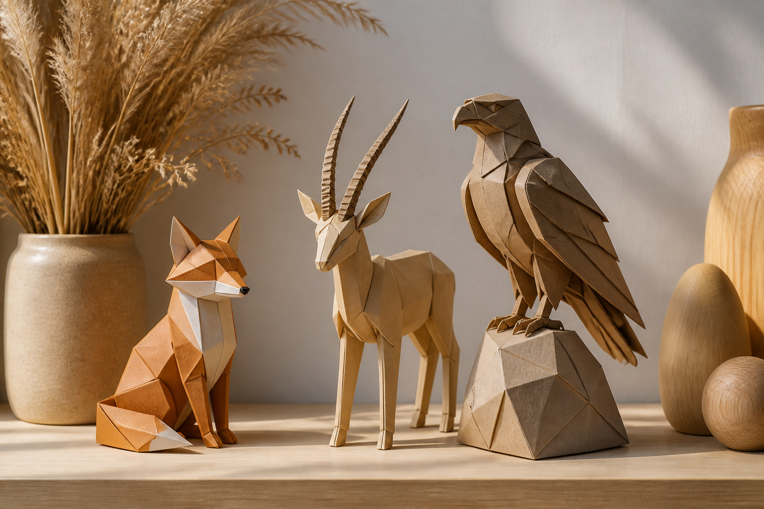 Naturinspirierte 3D-Papiermodelle als nachhaltige Dekoration
