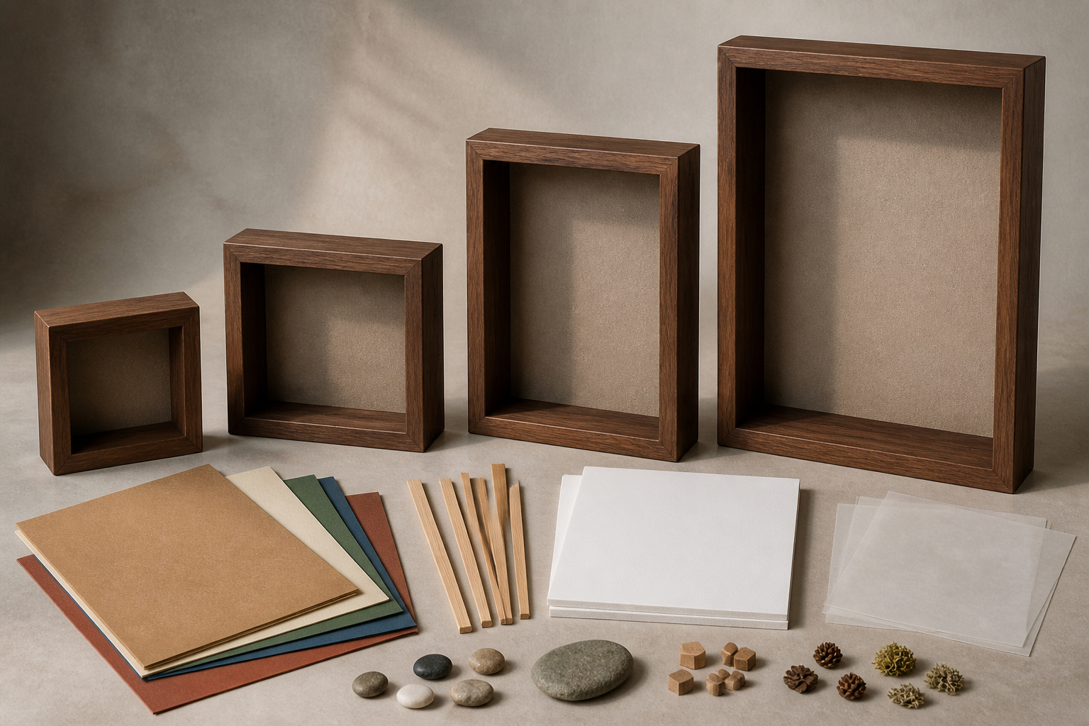 Verschiedene Shadow-Box-Rahmen für DIY-Projekte