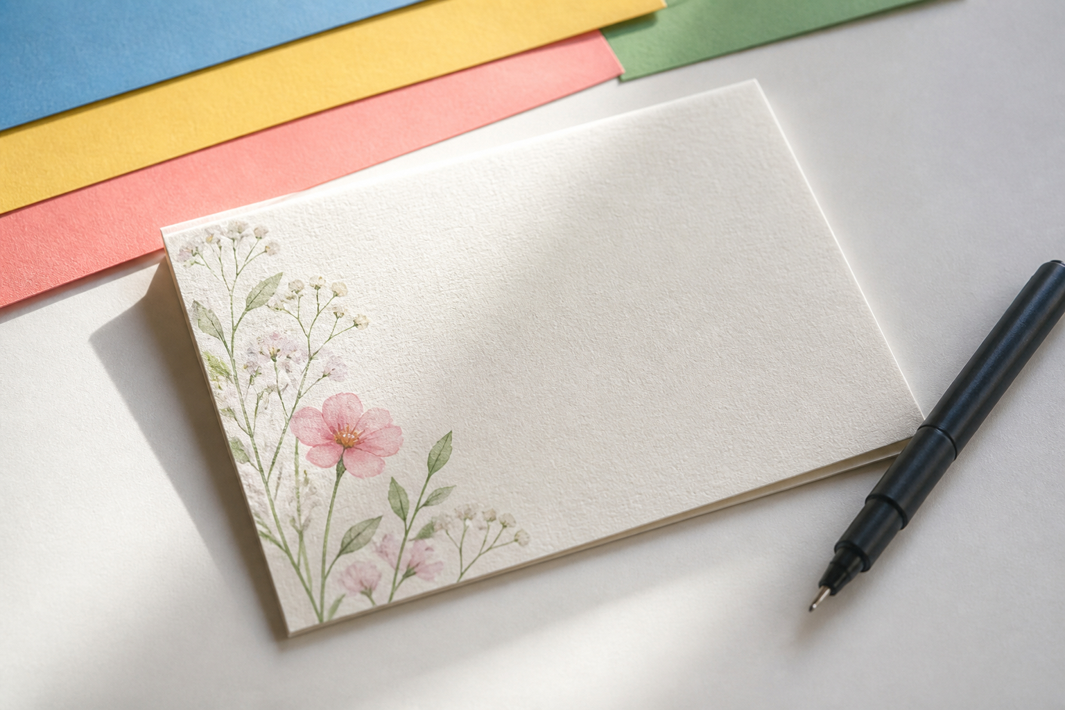 Ermutigende Botschaft in einer floralen Blankokarte