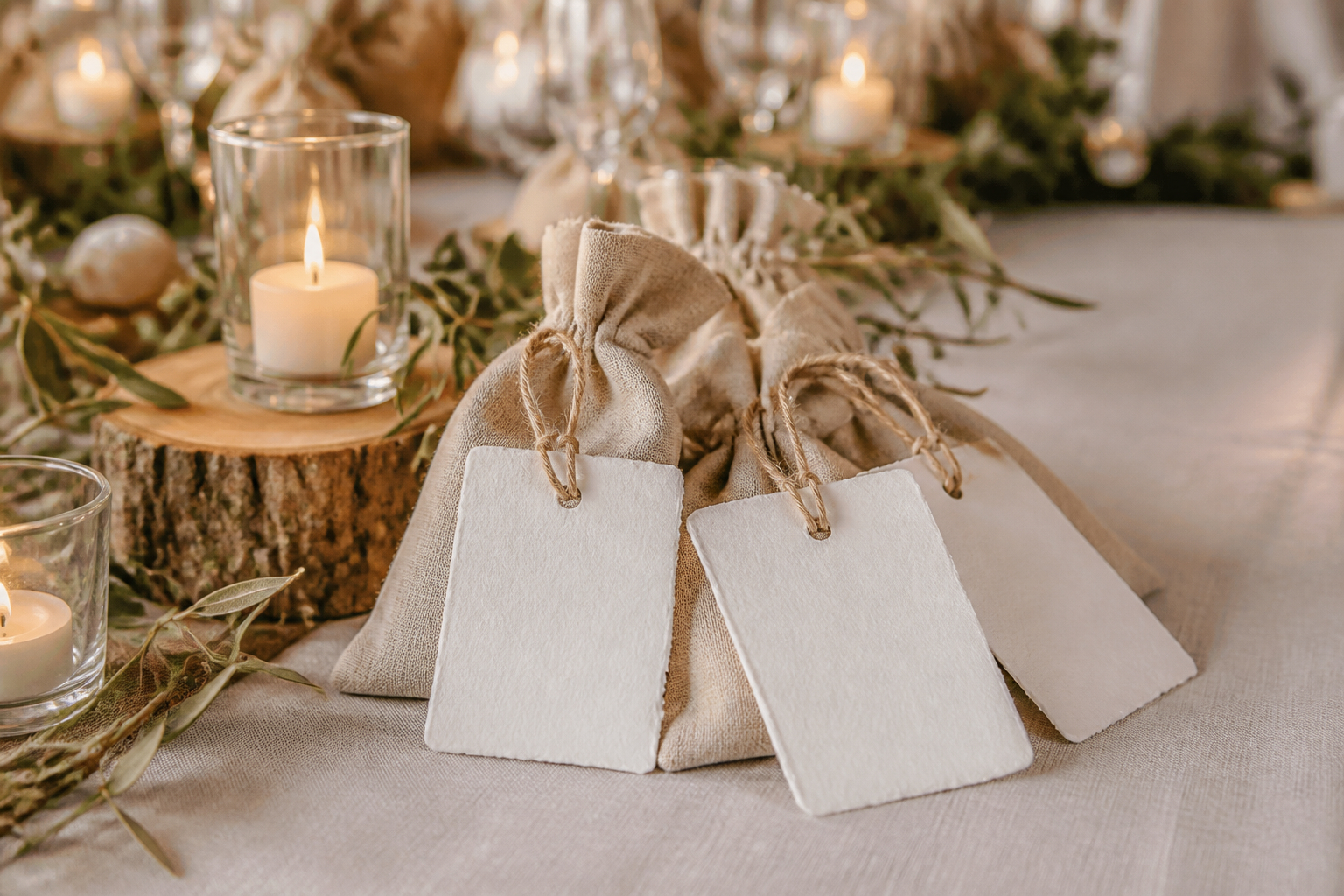 Persönliche Dankeskarten mit Gastgeschenken zur Hochzeit