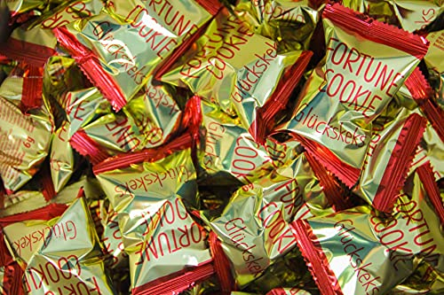 100 Stück Glückskekse in Gold-Drachefolie