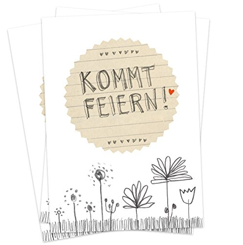 Eine der Guten 50 Einladungskarten - Blumenwiese Design