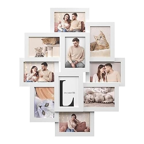 SONGMICS Fotorahmen mit 10 Steckplätzen