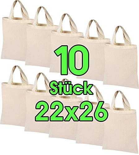 10 STÜCK 22 x 26 cm Baumwolltasche klein