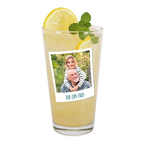 Herz & Heim® Trinkglas mit Foto Aufdruck im Polaroid Design