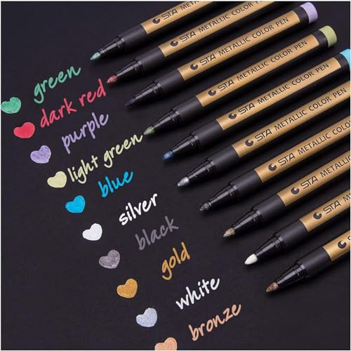 Metallic Stifte, 10 Farben Metallischen Marker Set