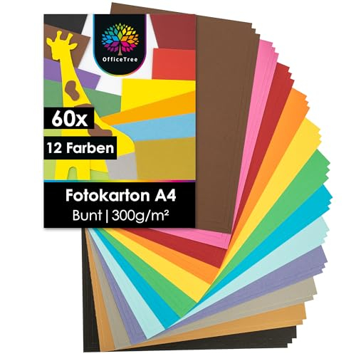 OfficeTree 60 x Bastelkarton A4 300g