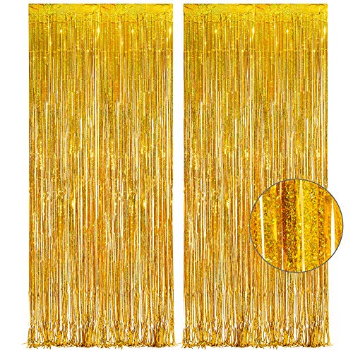 Lametta Vorhang Gold Glitzer