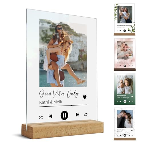 Spotify Glas Bild mit Foto und QR Code