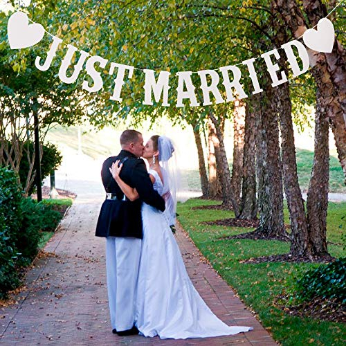 Just Married Girlande Vintage Rustikal Wimpelkette