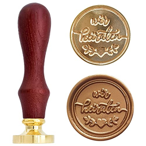 Wachssiegel Stempel Hochzeit – Wir heiraten Wachsstempel mit Zweigen und Herz