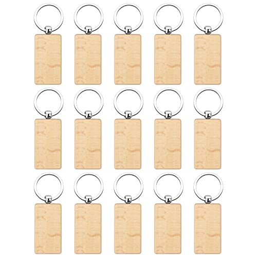 Catime 15 Pcs Schlüsselanhänger Holz