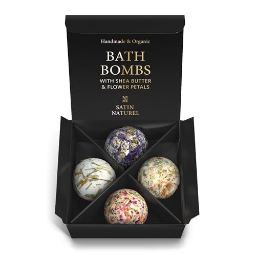 Satin Naturel 4 Luxuriöse BIO Badebomben Vegan