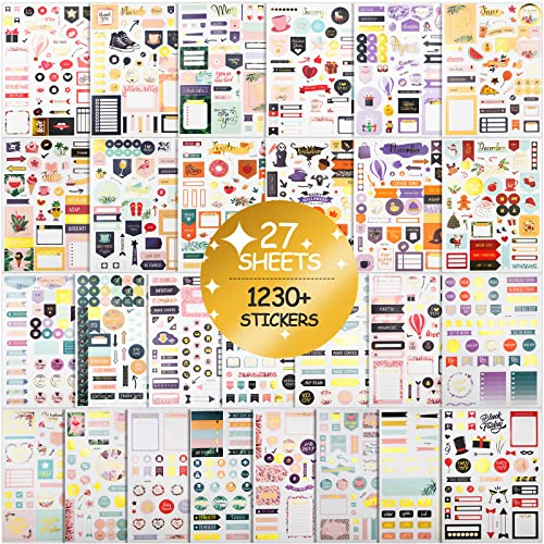 27 Blätter 1230 Stück 2025 Bullet Journal Sticker