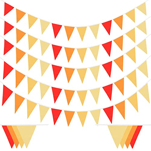 Laipuke 10m Orange Stoff-Wimpelkette