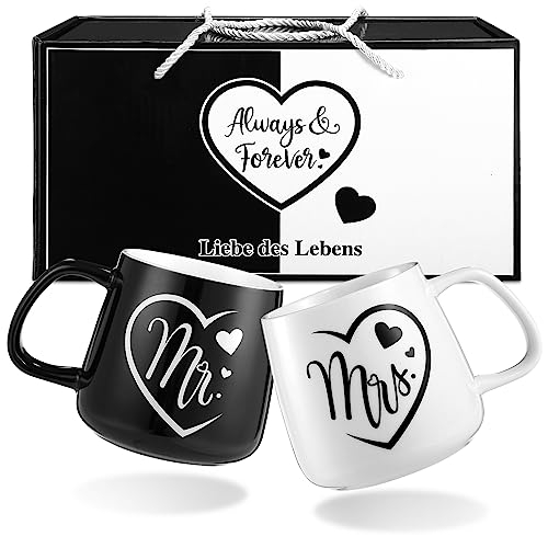 LIHAO Mr und Mrs Tassen Partnertassen