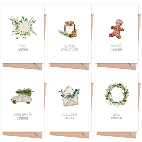 Weihnachtskarten mit Umschlag Set (12 Stück) - MaFab Products