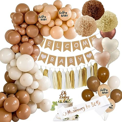 Babyparty Deko Neutral Set