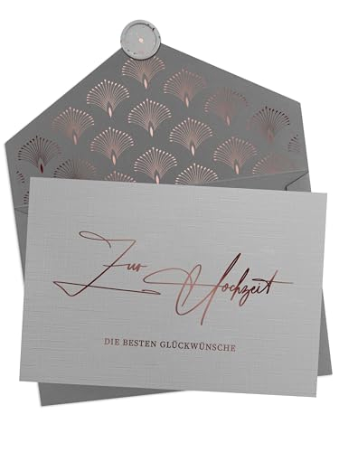 Joli Coon Hochzeitskarte - Zur Hochzeit alles Liebe mit Kuvert und Wachssiegel