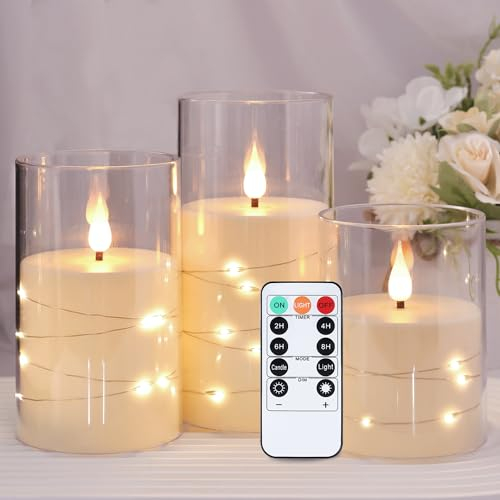Kiexung LED-Kerzen, LED-Kerzen mit eingebauter Lichterkette