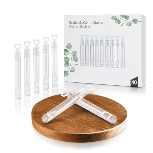Nordstern® Seifenblasen Hochzeit Set in weiß mit Herzgriff
