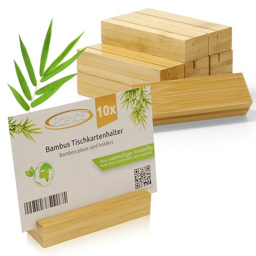 ECENCE 10 Stück Kartenhalter Holz