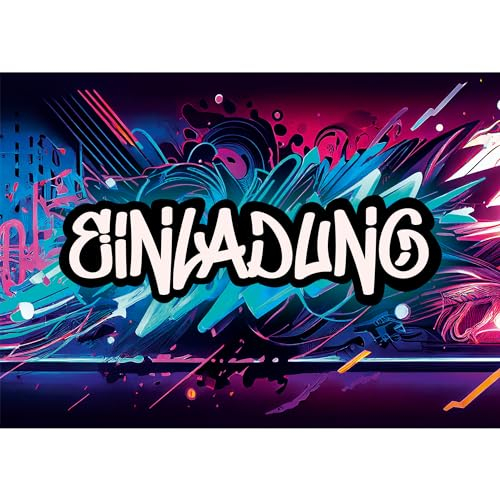 Moosthaler 12x Graffiti Einladungskarten Kindergeburtstag