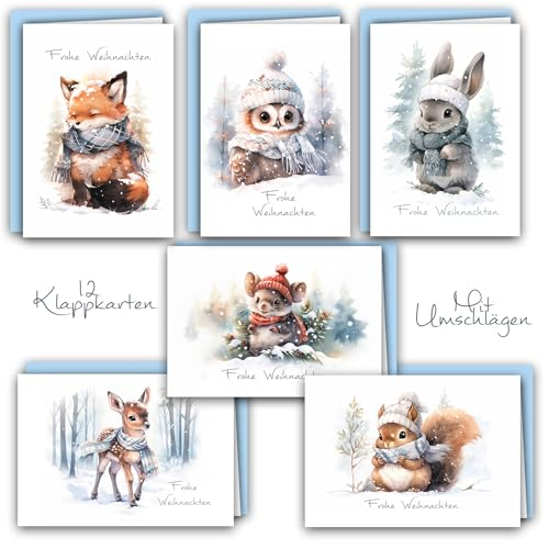 12 Weihnachtskarten Set - E&G Klasse