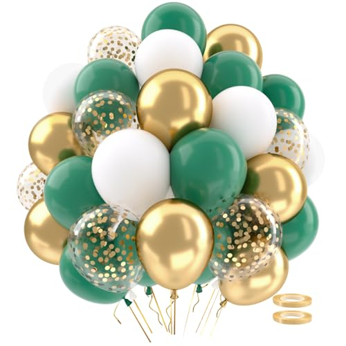 QIFU Luftballons Grün Gold Weiß