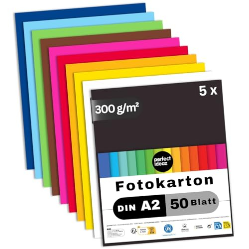 perfect ideaz - 250 Blatt Fotokarton DIN-A2