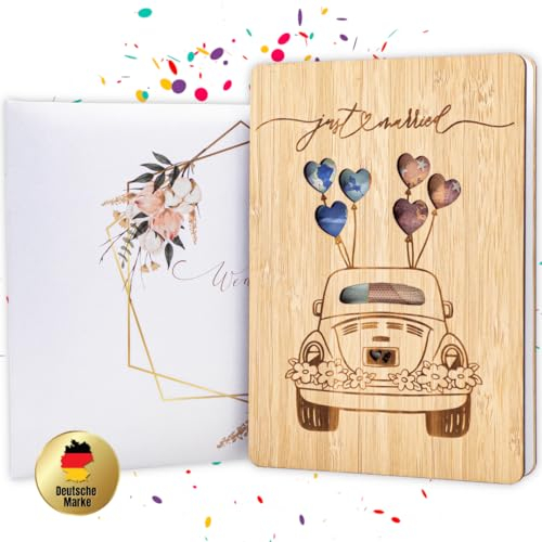 PARBOOLY - Hochzeitskarte edel aus Holz mit Umschlag