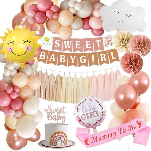 Baby Shower Deko Mädchen Boho Rosa