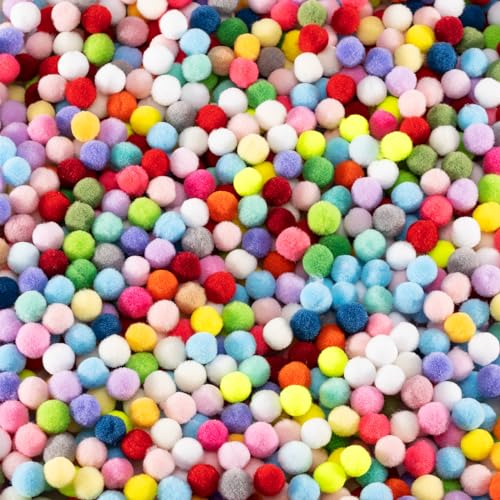 1100 Stück Mini Pompons Bunt