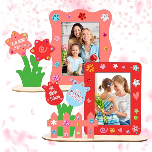 DKINY 4pcs Blumengarten Holzfotorahmen