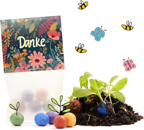 10 x "Danke" Blumenmurmeln