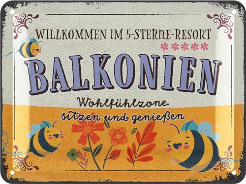 LANOLU Retro Blechschild BALKONIEN Schild