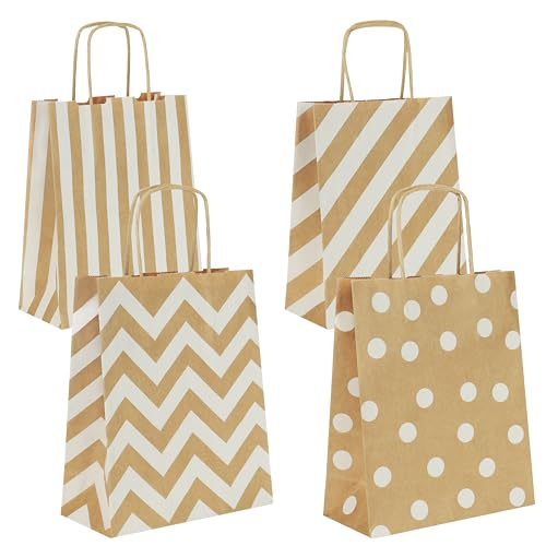 PAKNOR® 16stk braune Papiertüten mit Griff