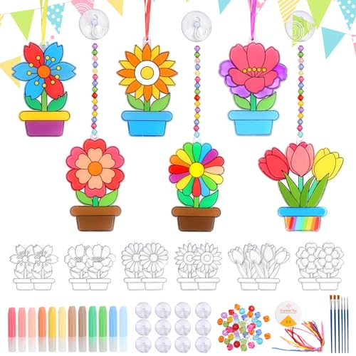 LOHAME 12 Stück Blumen Bastelset Kinder