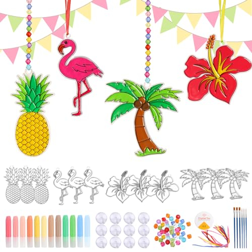 LOHAME 12 Stück Hawaii Basteln Kinder