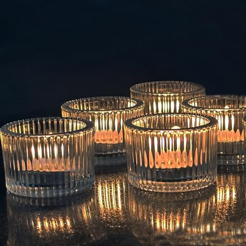 12 Stück Teelichthalter, Kerzenhalter Glas
