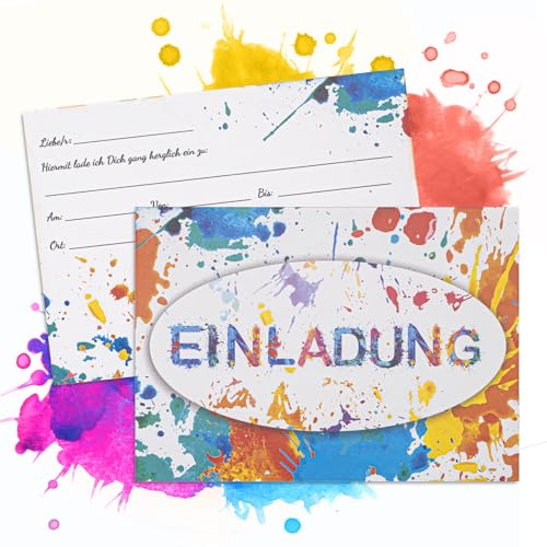 MumdoYAL Einladungen mit Aquarellmuster