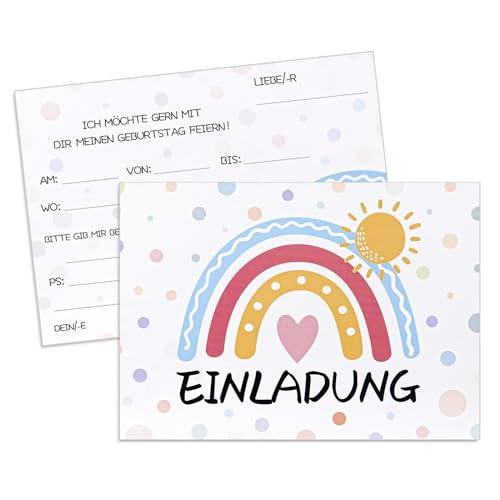 MumdoYAL 12 Stück Einladungskarten Kindergeburtstag